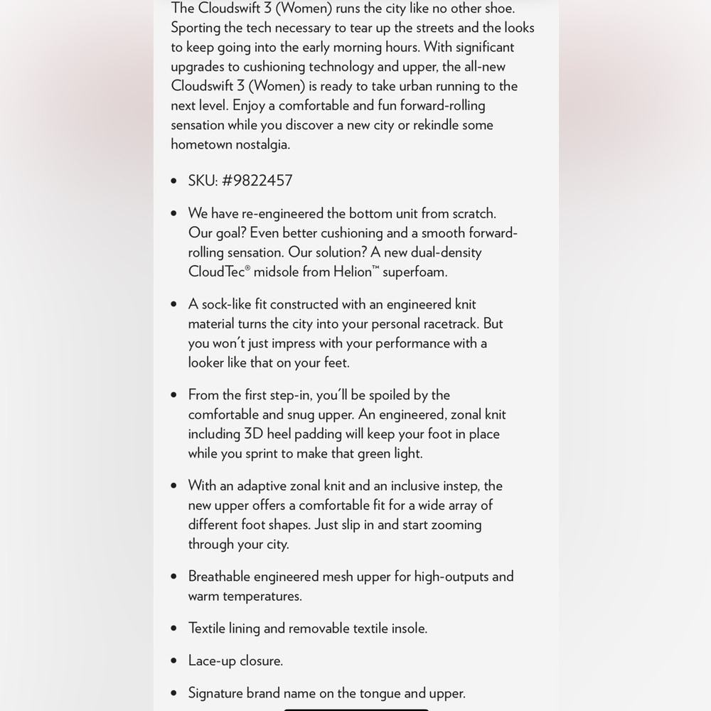 On Running Cloudswift Nimbus/Hay Sneakers Size6 N… - image 3